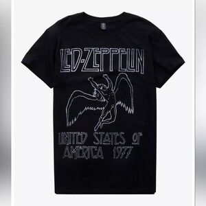 Hot Topic Led Zeppelin United States of America 1977 Black Soft Band Tee M